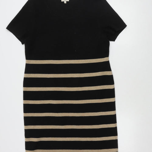 CC Women's Black Striped Sheath Dress M