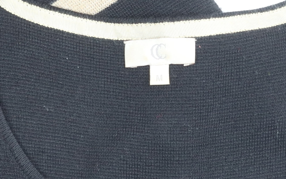 CC Women's Black Striped Sheath Dress M