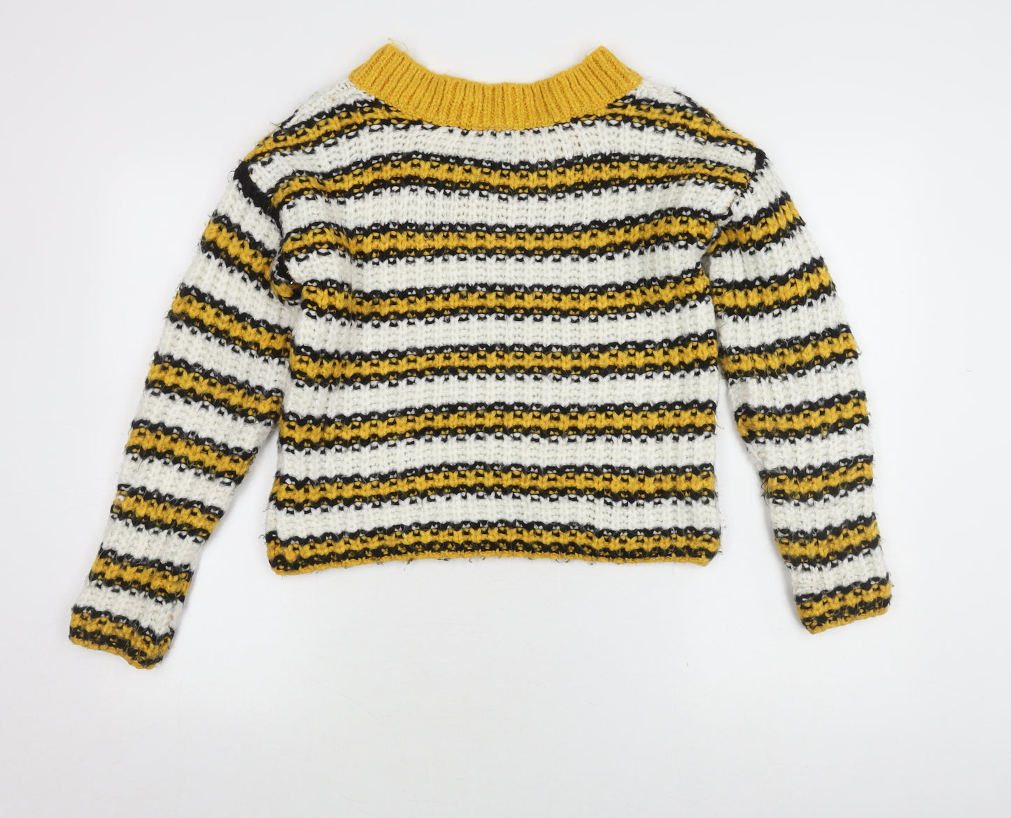 Topshop Women's Multicoloured V-Neck Jumper - Size 6