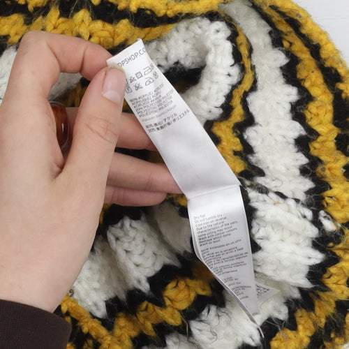 Topshop Women's Multicoloured V-Neck Jumper - Size 6