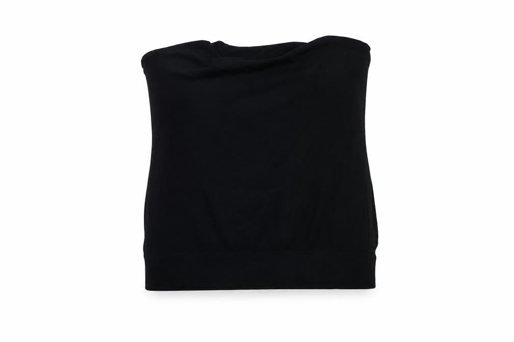 Front view of AllSaints Women's Black Basic Top, size S, Regular Fit