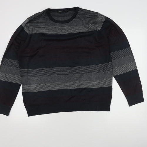 Cedar Wood State Men's Multicoloured Striped Pullover Jumper L