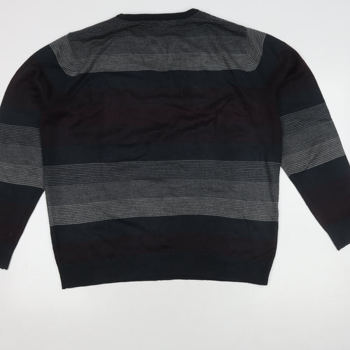 Cedar Wood State Men's Multicoloured Striped Pullover Jumper L