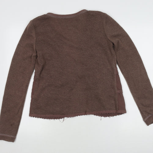 Culture Women's Brown Cardigan M Knit Open Pockets