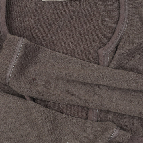 Culture Women's Brown Cardigan M Knit Open Pockets