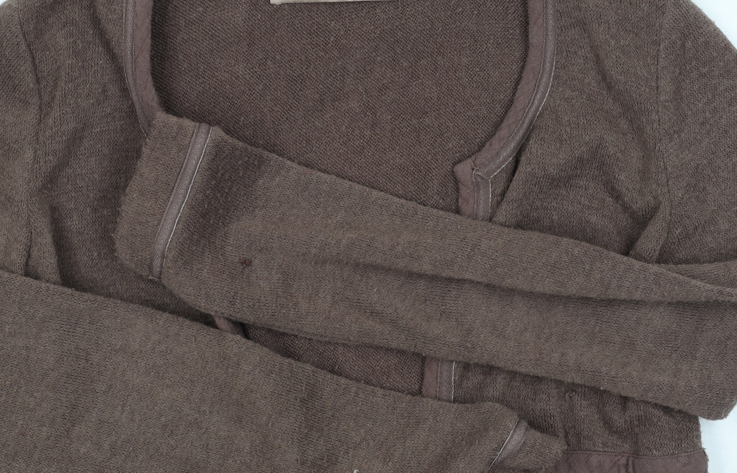 Culture Women's Brown Cardigan M Knit Open Pockets