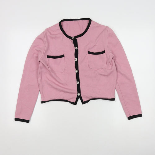 Mimius Women's Pink Cardigan, Size S, Casual Style