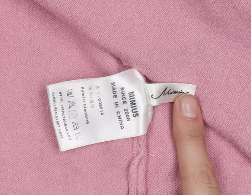 Mimius Women's Pink Cardigan, Size S, Casual Style