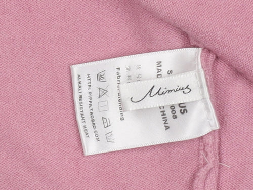 Mimius Women's Pink Cardigan, Size S, Casual Style