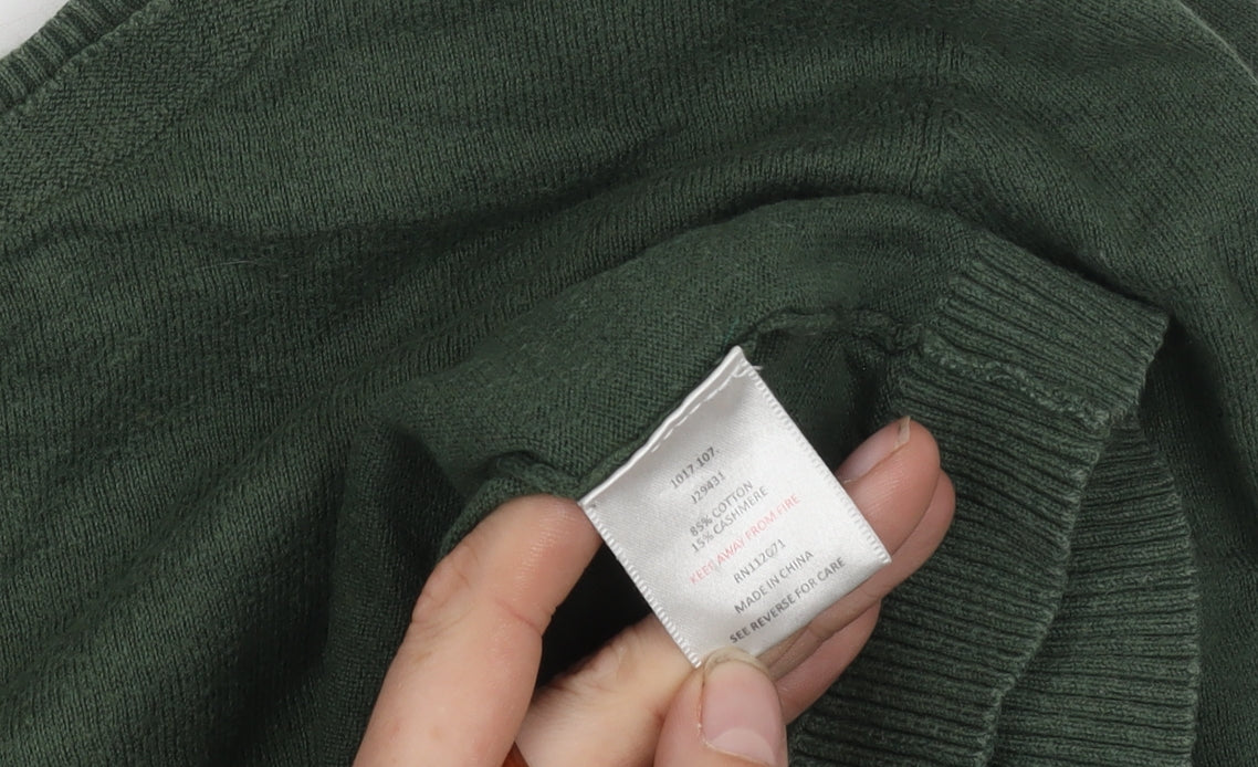 Jigsaw Women's Green Pullover Jumper, M, Cotton Cashmere