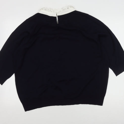 Bonmarché Women's Black XL Collared Pullover