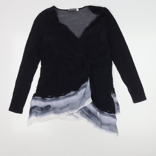 Mint Velvet Women's Black V-Neck Wrap Top Size 8