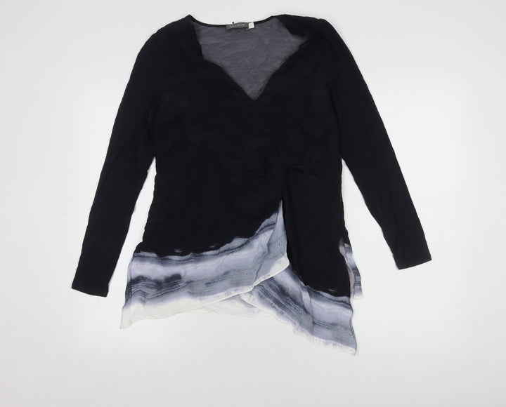 Mint Velvet Women's Black V-Neck Wrap Top Size 8