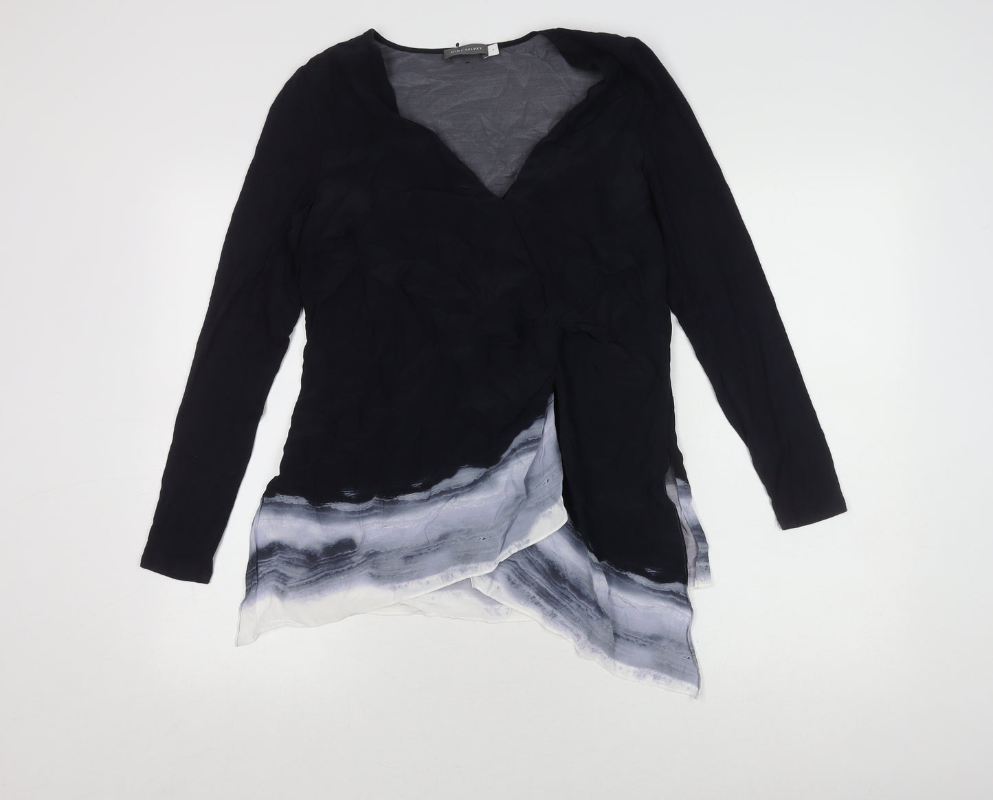 Mint Velvet Women's Black V-Neck Wrap Top Size 8