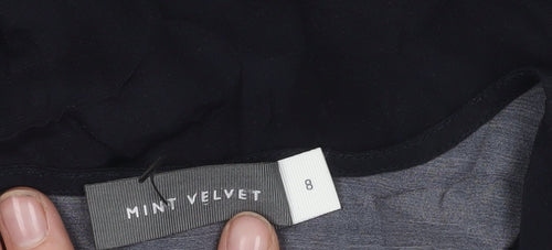 Mint Velvet Women's Black V-Neck Wrap Top Size 8
