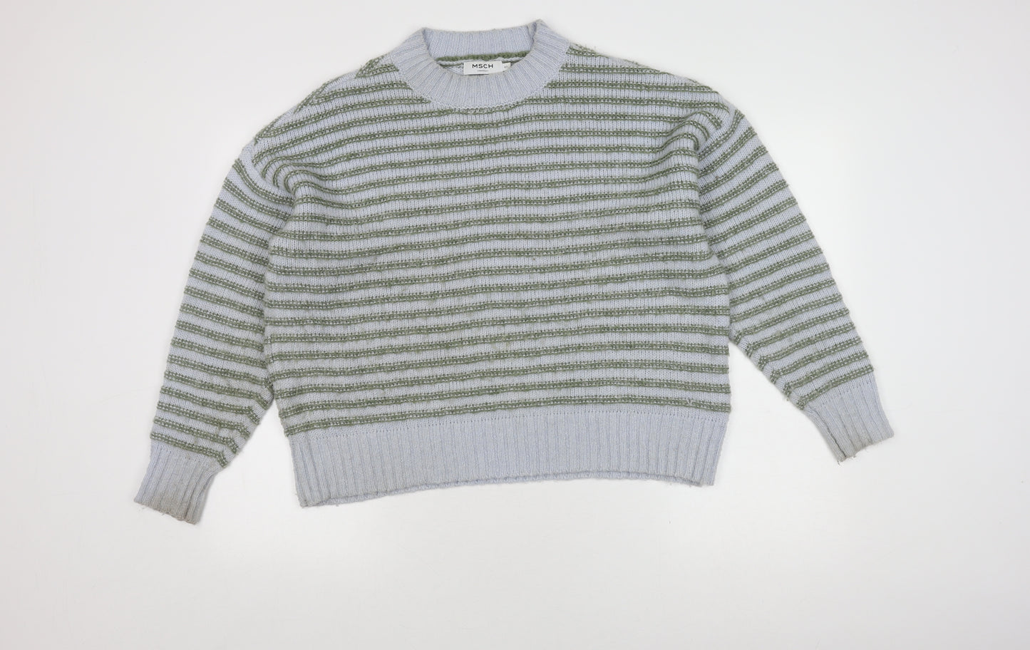 MSCH Women's Green Striped Pullover Jumper M