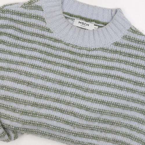 MSCH Women's Green Striped Pullover Jumper M