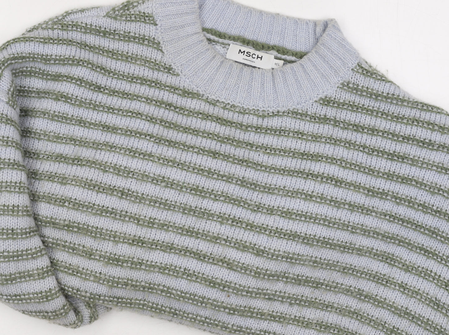 MSCH Women's Green Striped Pullover Jumper M