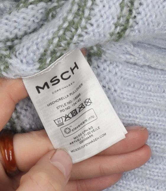 MSCH Women's Green Striped Pullover Jumper M