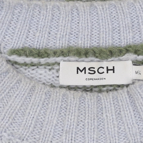 MSCH Women's Green Striped Pullover Jumper M