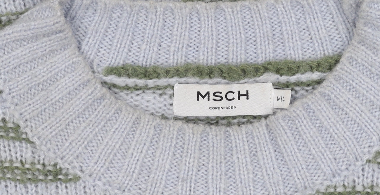 MSCH Women's Green Striped Pullover Jumper M