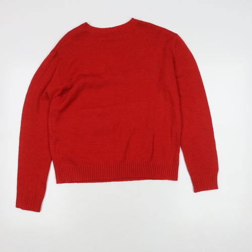 Levaca Women's Red Sequin Pullover Jumper, Size S