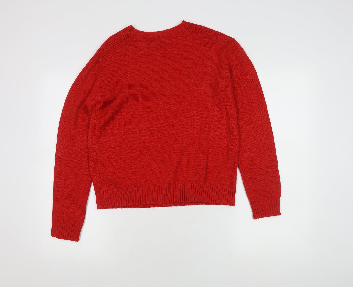 Levaca Women's Red Sequin Pullover Jumper, Size S