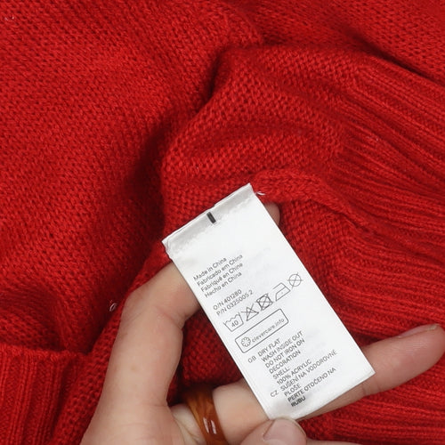 Levaca Women's Red Sequin Pullover Jumper, Size S