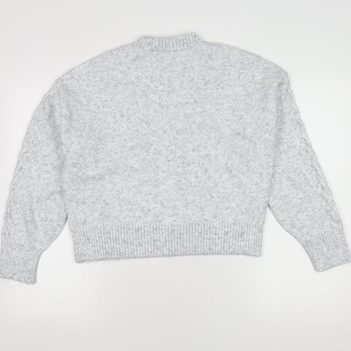 New Look Women's Grey Cable-Knit Jumper Size M