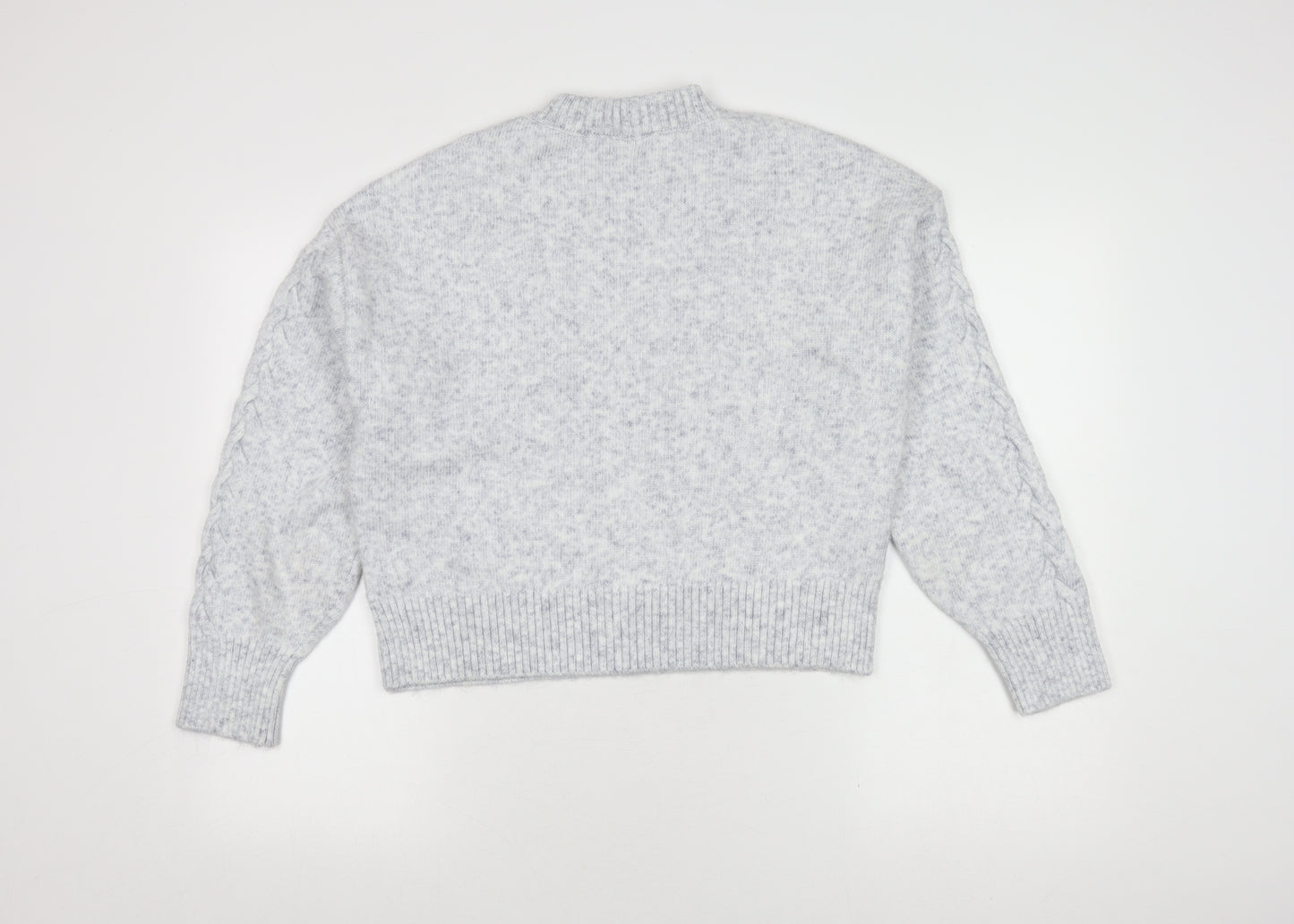 New Look Women's Grey Cable-Knit Jumper Size M