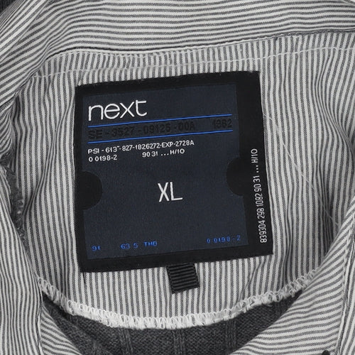 Next Men's Grey Striped XL Short Sleeve Shirt