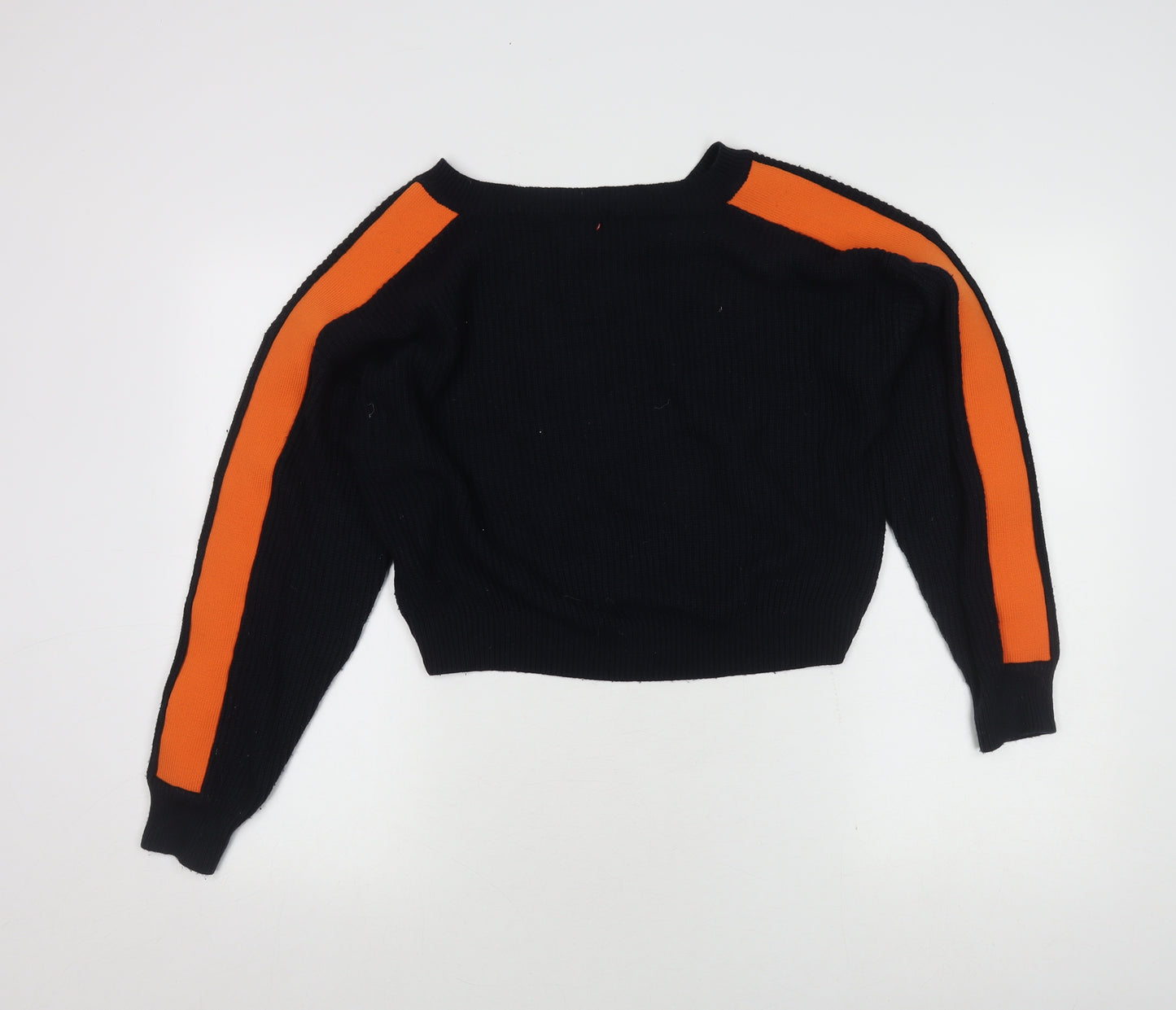 Topshop Women's Black V-Neck Jumper Size 10