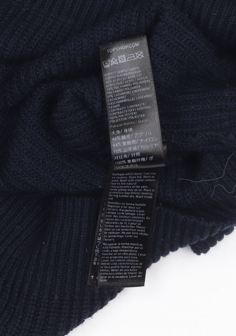 Topshop Women's Black V-Neck Jumper Size 10