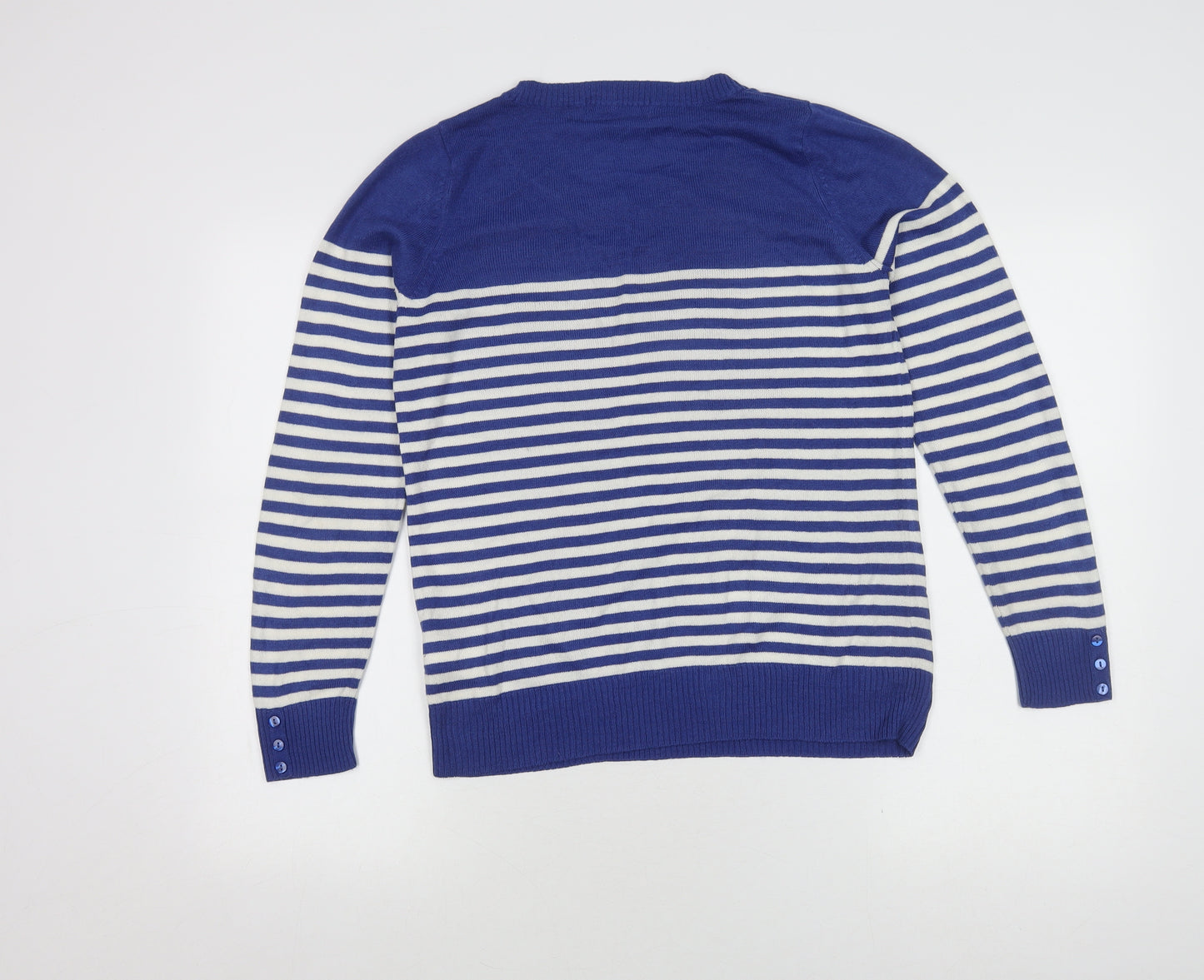 Marks and Spencer Women’s Blue Striped Jumper, Size 10