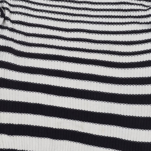 Marks and Spencer Women's Black Striped Pullover Jumper S