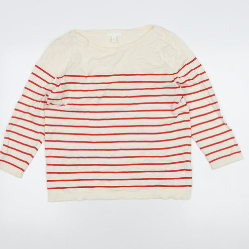 H&M Women's Multicoloured Striped Pullover Jumper Size 12