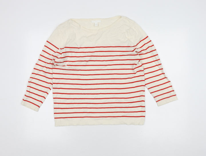 H&M Women's Multicoloured Striped Pullover Jumper Size 12