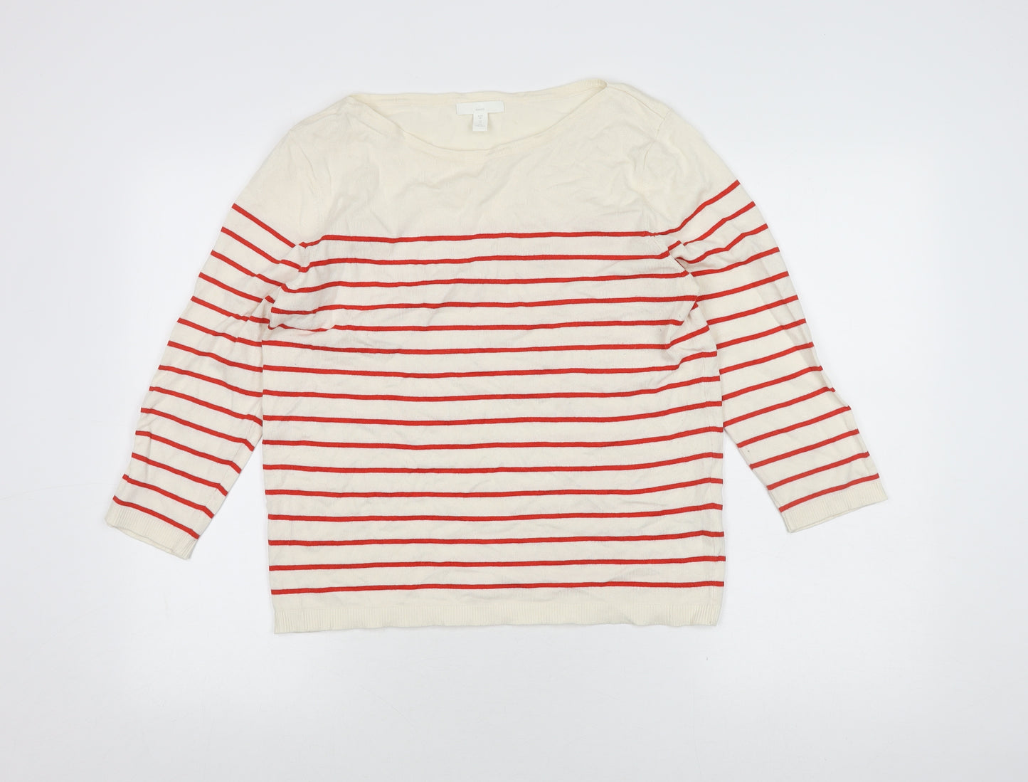 H&M Women's Multicoloured Striped Pullover Jumper Size 12