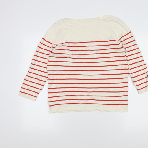 H&M Women's Multicoloured Striped Pullover Jumper Size 12