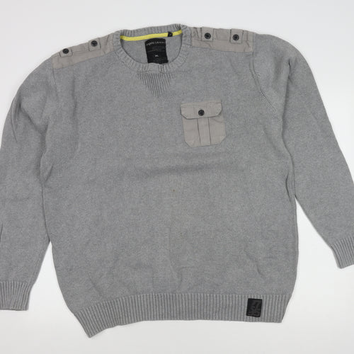 Angelo Litrico Men's Grey Crew Neck Pullover 3XL