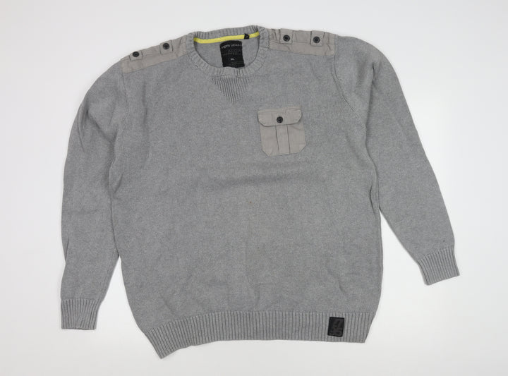 Angelo Litrico Men's Grey Crew Neck Pullover 3XL