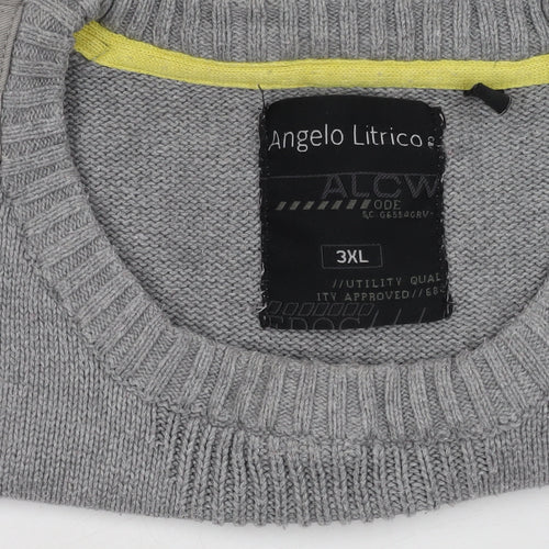 Angelo Litrico Men's Grey Crew Neck Pullover 3XL