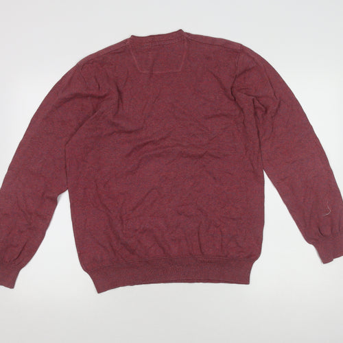 RJR John Rocha Men's Red V-Neck Pullover Jumper M