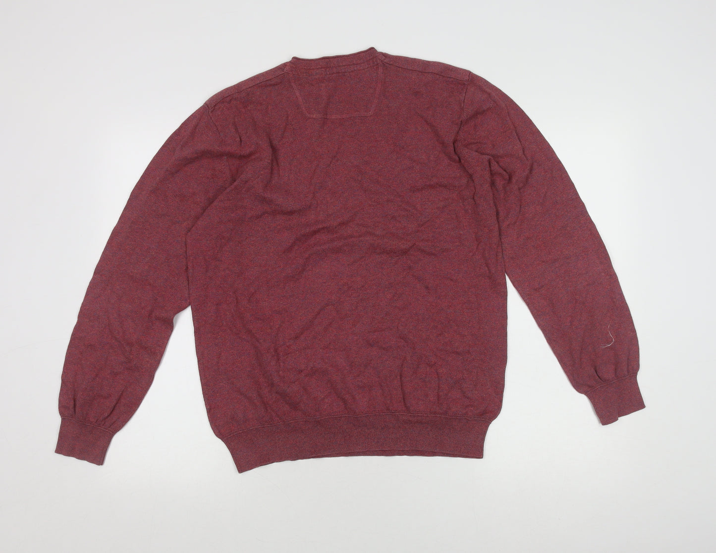 RJR John Rocha Men's Red V-Neck Pullover Jumper M