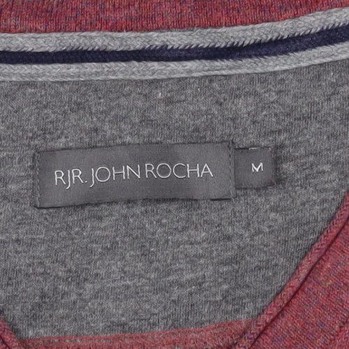 RJR John Rocha Men's Red V-Neck Pullover Jumper M