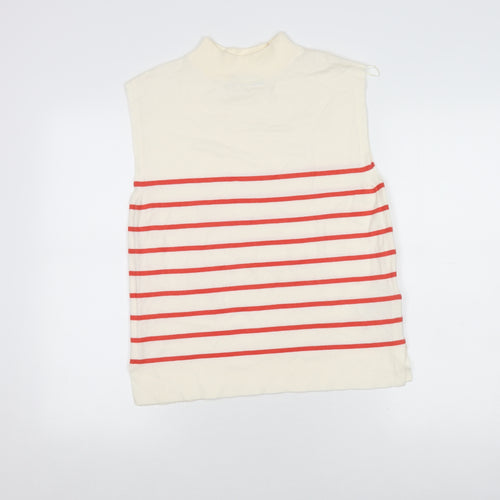 Marks and Spencer Women's Ivory Striped Vest Size 10
