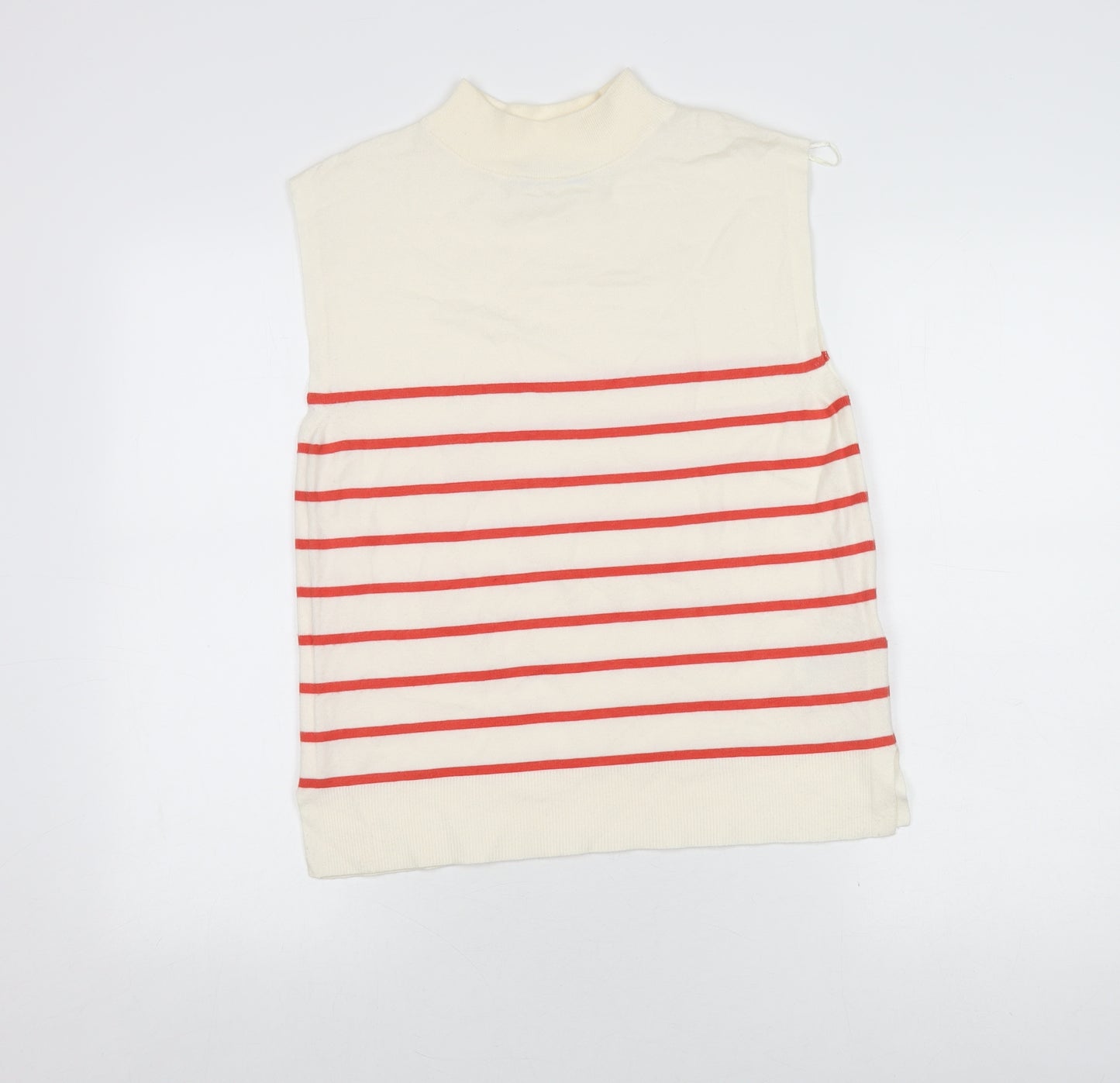 Marks and Spencer Women's Ivory Striped Vest Size 10