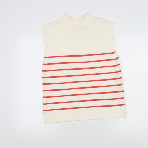 Marks and Spencer Women's Ivory Striped Vest Size 10