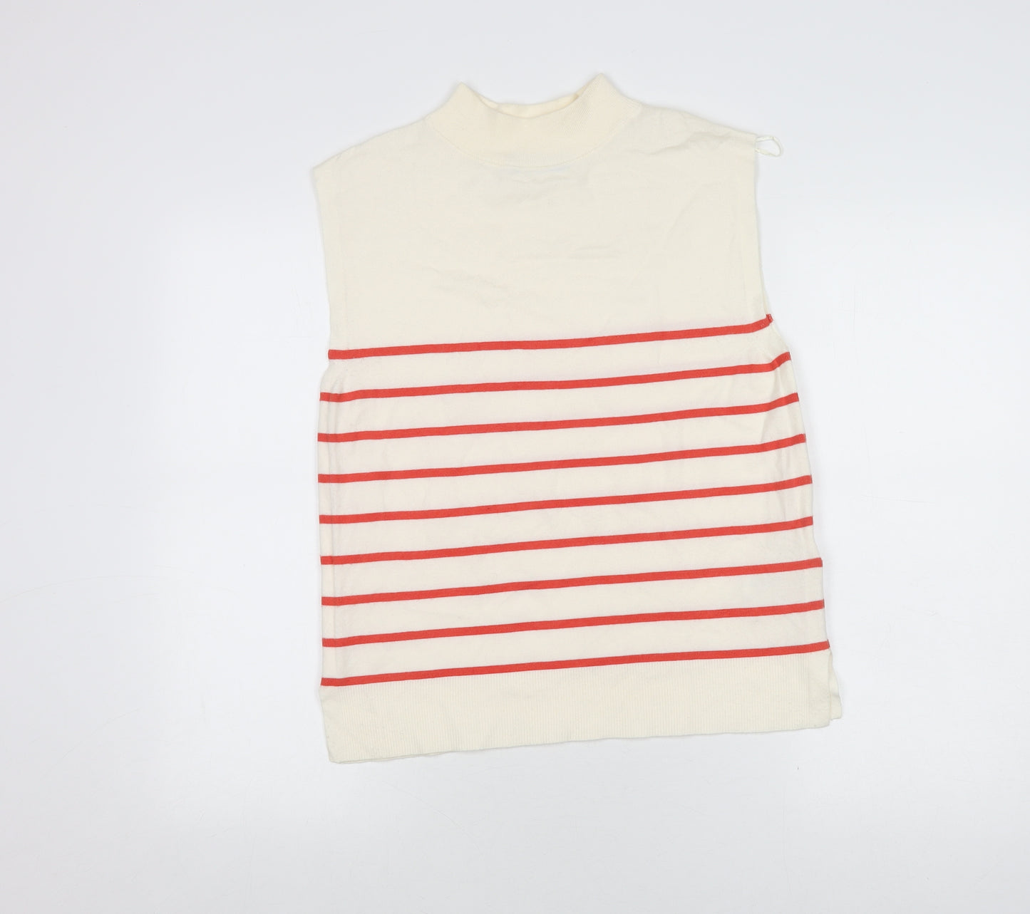 Marks and Spencer Women's Ivory Striped Vest Size 10