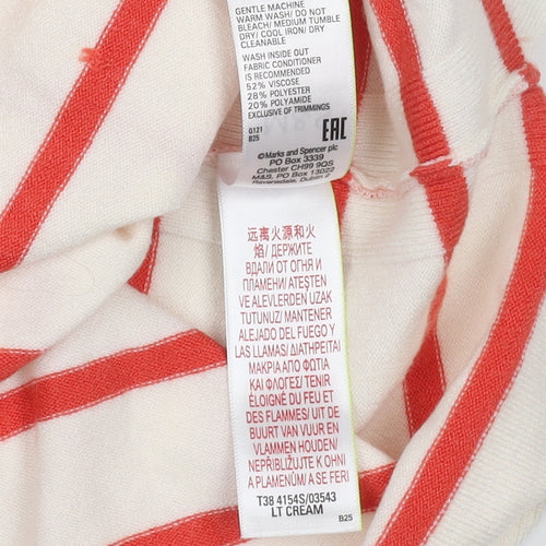 Marks and Spencer Women's Ivory Striped Vest Size 10